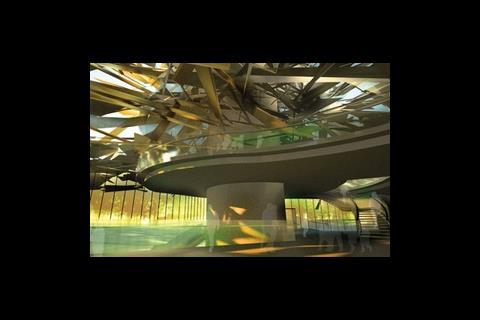 Tree house: a spiral staircase contained within the tree’s trunk gives visitors access the complex’s restarant and viewing gallery